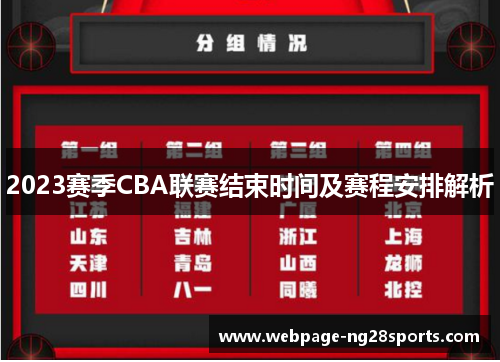 2023赛季CBA联赛结束时间及赛程安排解析 2023赛季CBA联赛结束时间及赛程安排解析